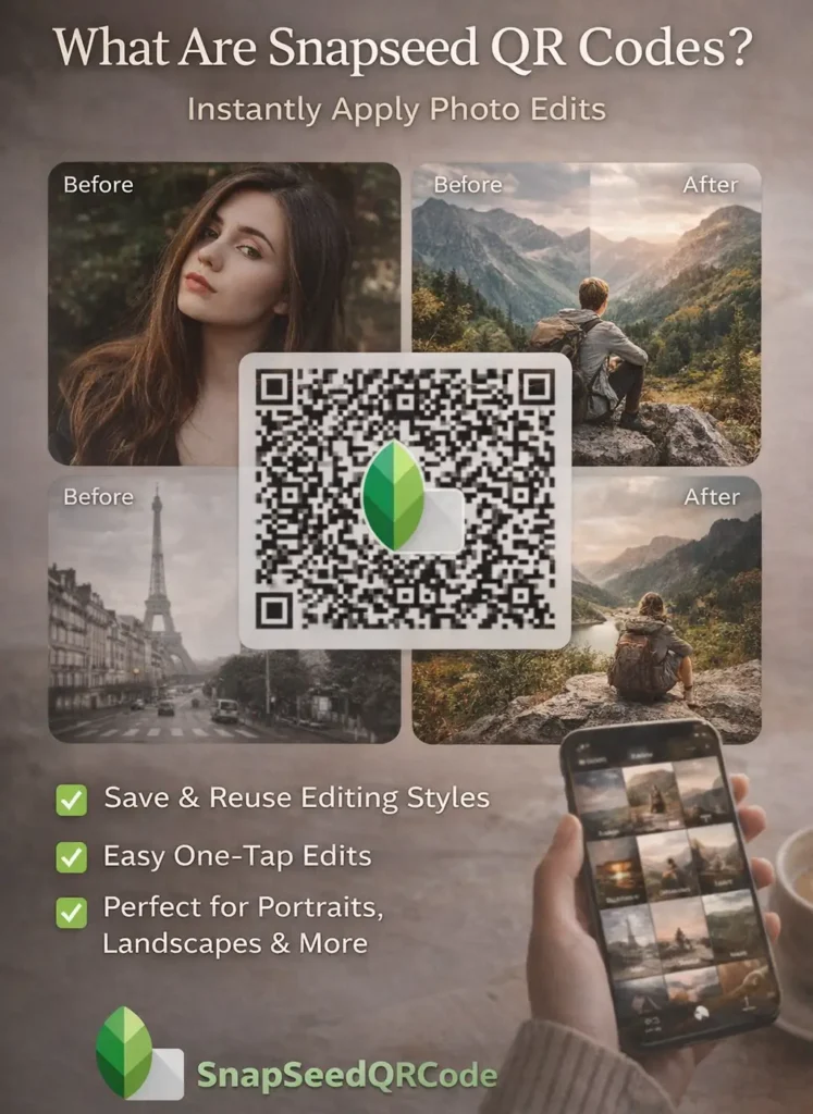 Snapseed QR code ka use photo editing ke liye
