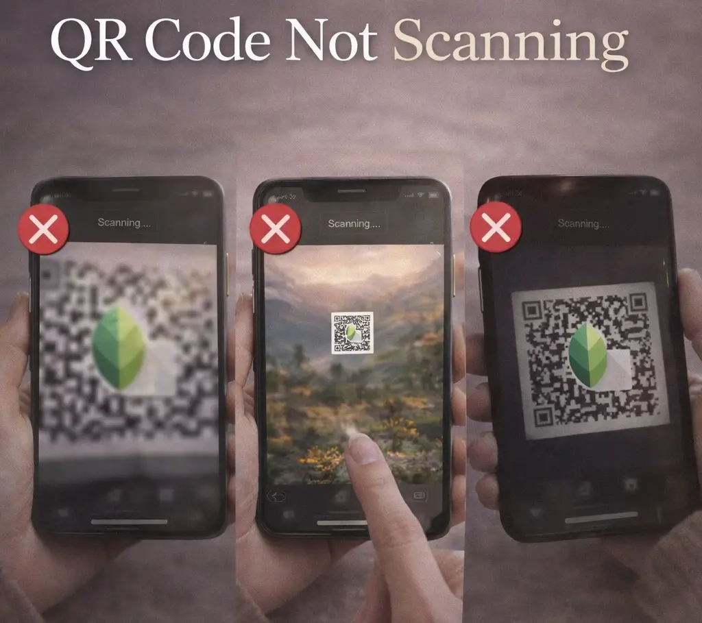 Snapseed फोटो एडिटिंग QR Code उदाहरण

