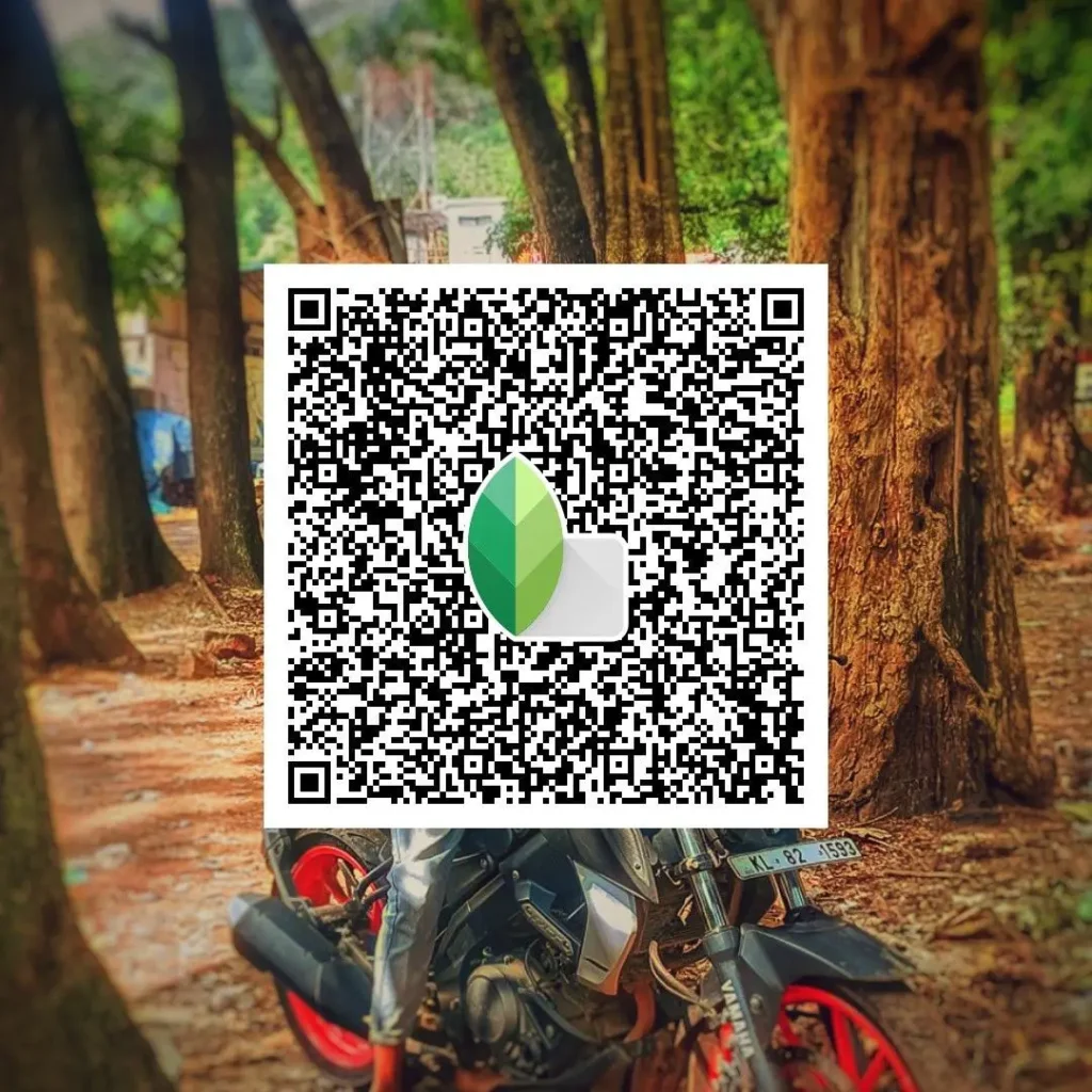 Bike photo dark look Snapseed QR code