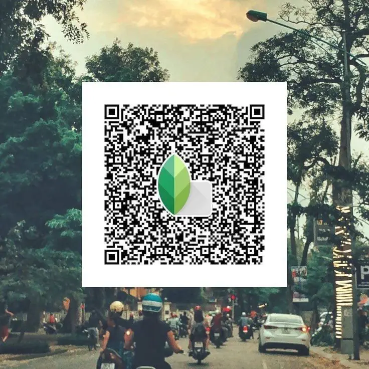 Snapseed QR codes for bike road photos