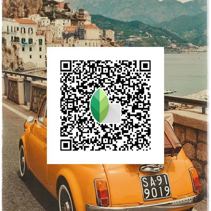 Dark-car-photo-editing-Snapseed-QR-code.