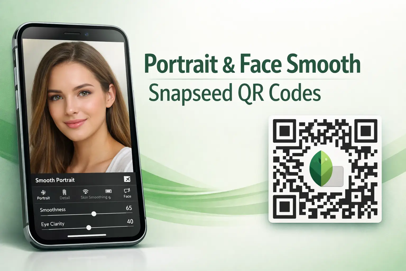 Portrait & Face Smooth Snapseed QR Codes Presets (HD & Natural Looks)