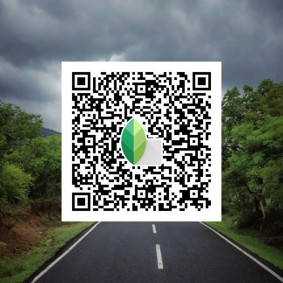 Outdoor sky and nature photo edited using Snapseed QR code editing
