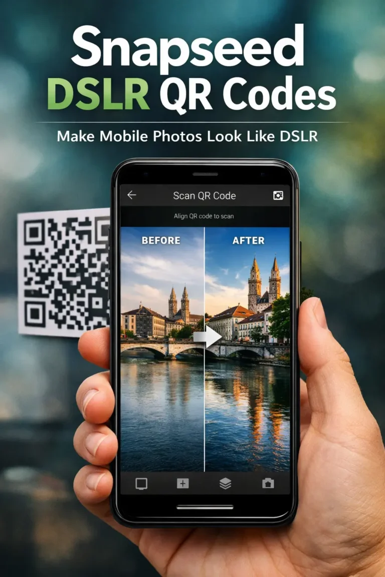 Snapseed DSLR QR Codes(Make Mobile Photos Look Like DSLR)