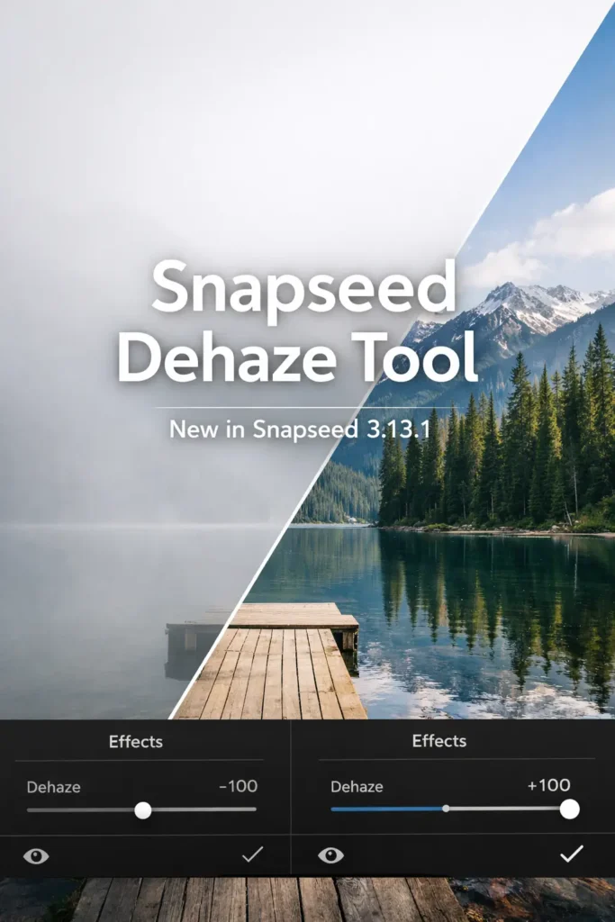 Snapseed Dehaze Tool kysy istemal kryn