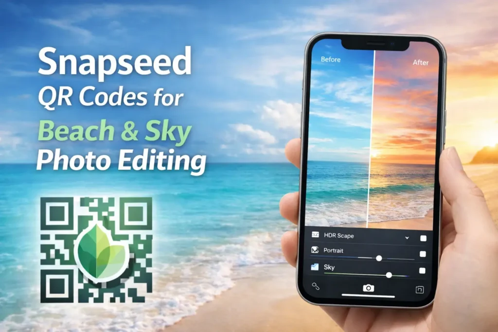 Snapseed QR Codes for Beach & Sky Photo Editing