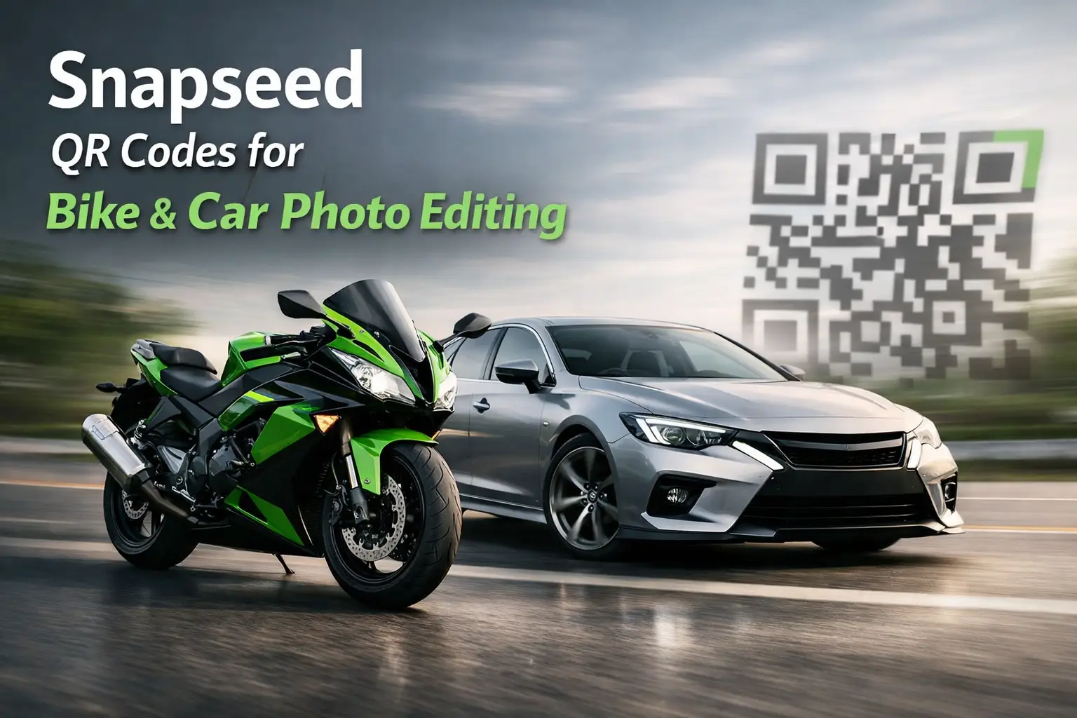 Snapseed QR Codes for Bike & Car Photo