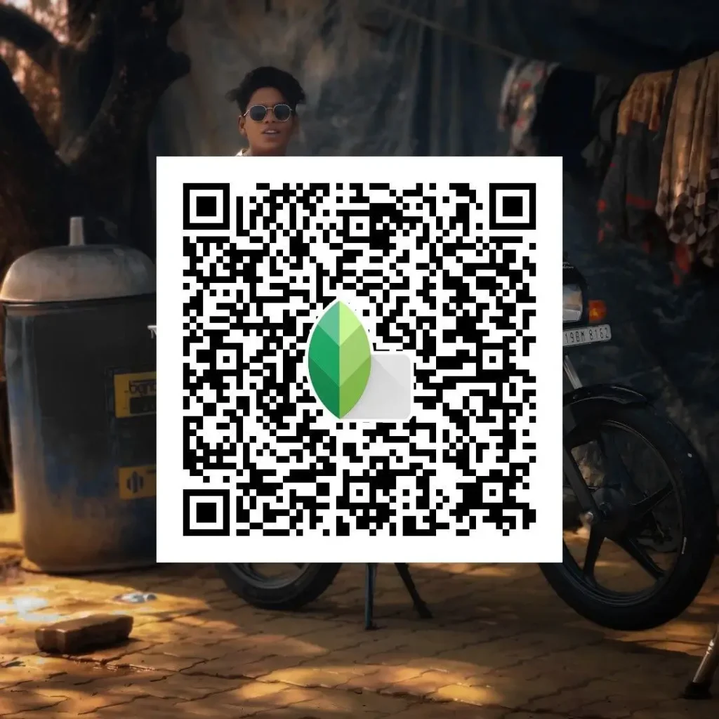 Snapseed QR code sharp bike photo editing