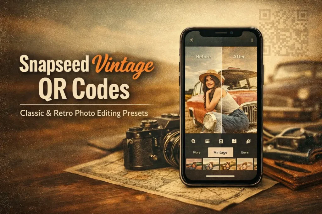Snapseed Vintage QR Codes (Classic & Retro Photo Editing Presets) 6 Snapseed Vintage QR Codes (Classic & Retro Photo Editing Presets)