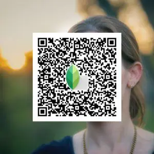 Social‑ready iPhone photo using Snapseed QR code