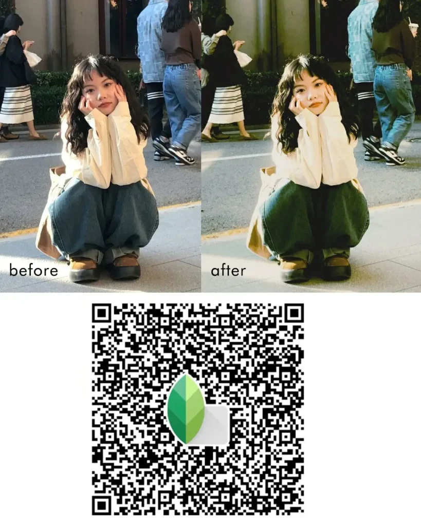 snapseed qr codes for vintage aesthetic photos