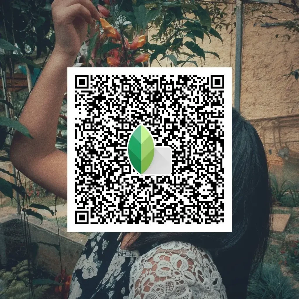 क्लोज‑अप फोटो के लिए सिनेमैटिक Snapseed QR कोड