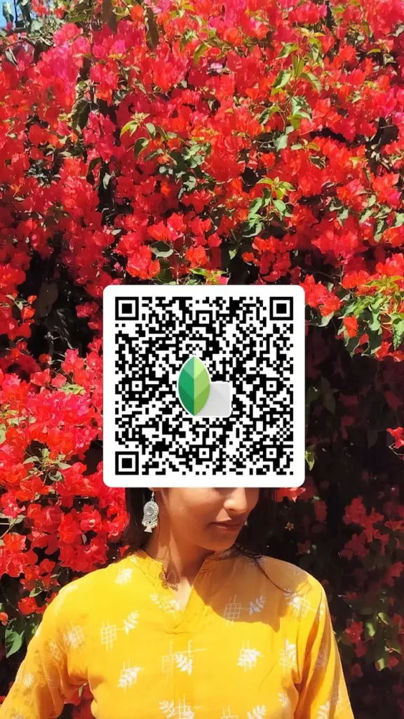 Bold outfit photo edited with Snapseed QR