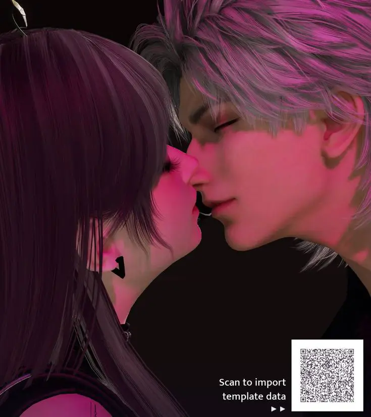 Couple portrait with warm red color balance