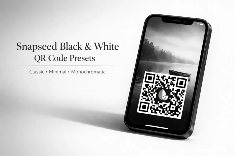 Snapseed Black & White QR Code Presets (Classic, Minimal & Monochromatic Photo Editing)