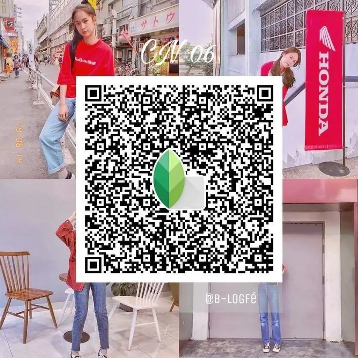 Snapseed red QR preset making mobile photo look vibrant