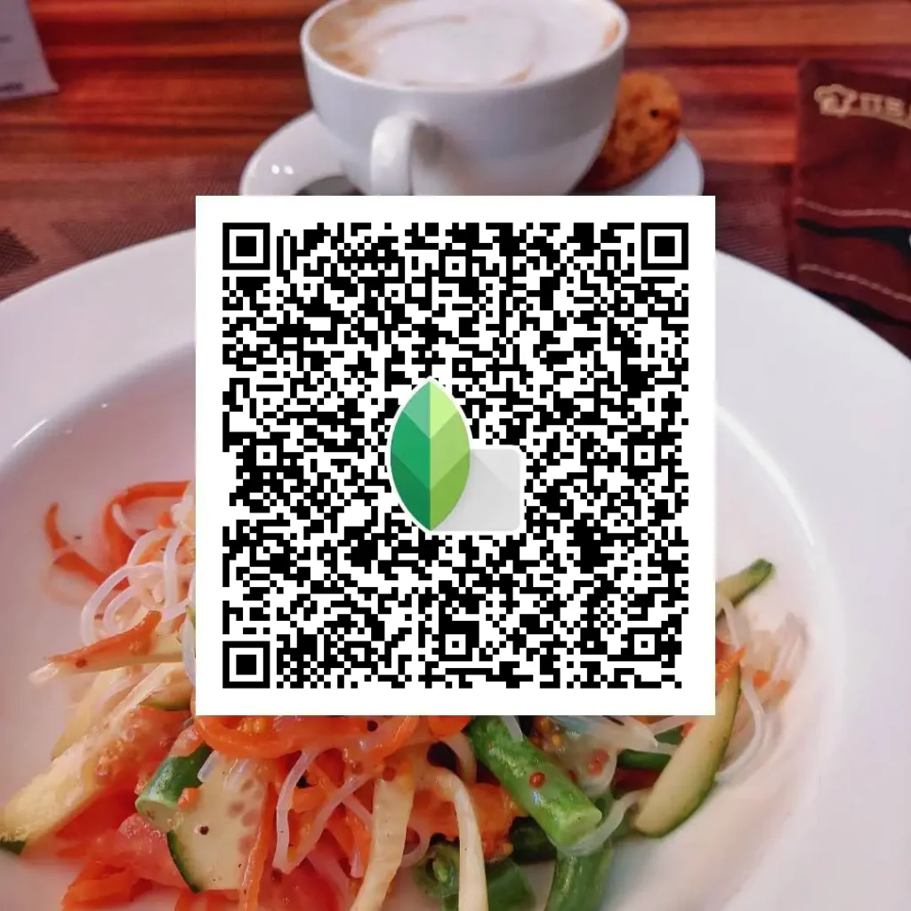 Soft red romantic portrait edited with Snapseed QR code